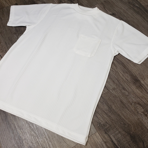 Haband Ribbed White T Shirt Men's Medium‎ - Picture 1 of 8
